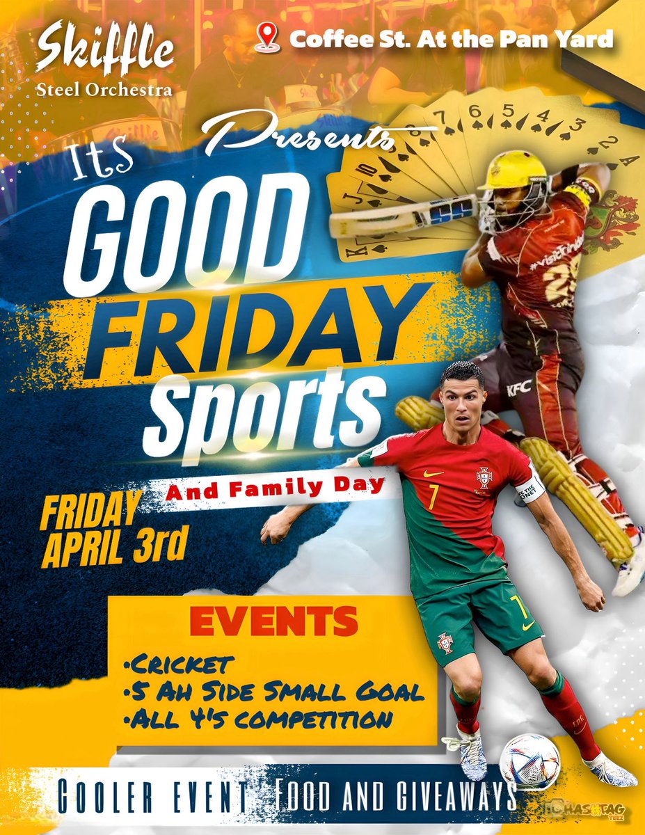 SkiffleSteel's tweet photo. Skiffle's Steel Orchestra Good Friday Sports Day β where the energy high and the competition real! ππ½ββοΈβ½π»
Bring your crew, bring your coolers, and letβs have Fun π
#GoodFridayLime #CoolerEvent #SportsDayVibes #TeamSpirit
#werepskiffle https://t.co/kFM43DdOFz