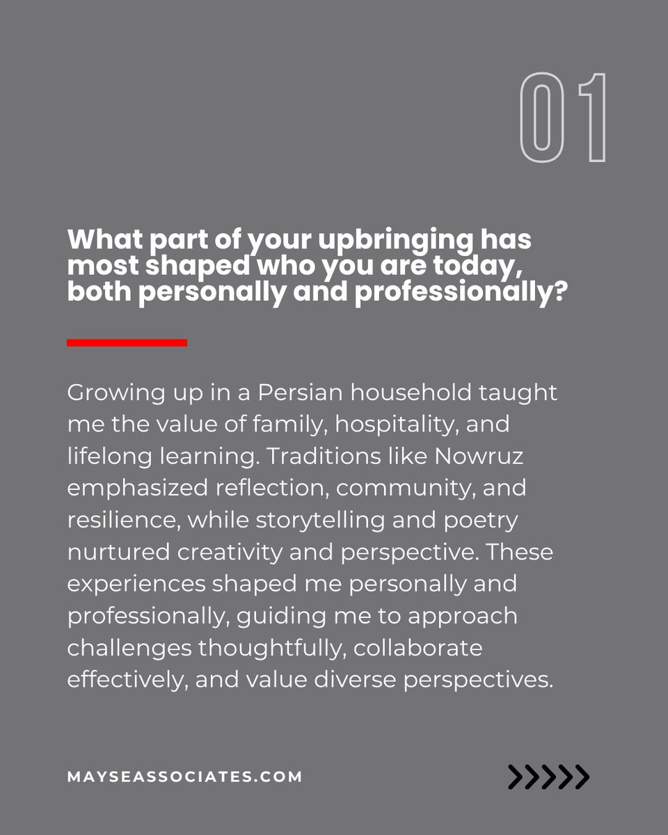 MayseArchitects's tweet photo. This Persian Heritage Month, we spotlight Shiva Khamesian at @MayseArchitects. Her story shows how culture, relationships, and diverse perspectives shape the way she leads and supports others.

Get to know us at https://t.co/QKbtLmYynz

#DesignWithPurpose #Leadership https://t.co/X08CVWH9xX