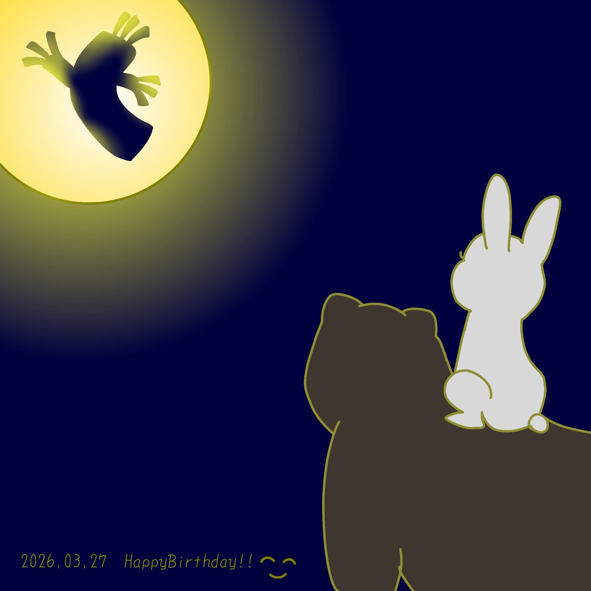 grapehitorikko's tweet photo. @Niso_UDOON 
にそみこみうどんさんお誕生日おめでとうございます🌙
あなたの描く優しくさみしく面白い絵本が大好きです。 https://t.co/bkuXbtmBF4