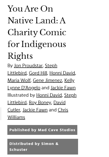 QuidProQuo_MWI's tweet photo. You Are On Native Land charity comic for Indigenous organizations with a special focus on the Missing and Murdered movement.
Release Date: 9/15
Cover Art by David Cutler
Color art by: Paris Alleyne
#indigenouscomics #mmiwg #youareonnativeland #madcavestudios #ComicBooks https://t.co/a5oIhzxq1X