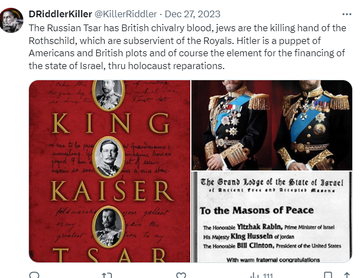 KillerRiddler's tweet photo. @TheAliceSmith You had not ended slavery to start with you had mascaraed it, second you had your Reparations paid by Germany in the Holocaust Tax event to create Israel, choose your word wisely and don't  follow, @elonmusk 👇. https://t.co/QrDlR6ArDr