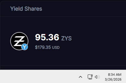 RamsMining's tweet photo. @DrFuture8000 @GiftedByGods @mert @zephyr_org $ZYS grows in value every 2 minutes. https://t.co/tWi3pRwrmL
