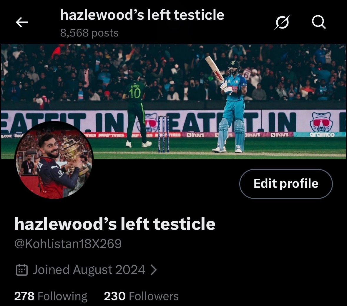 hazlewood’s left testicle tweet media