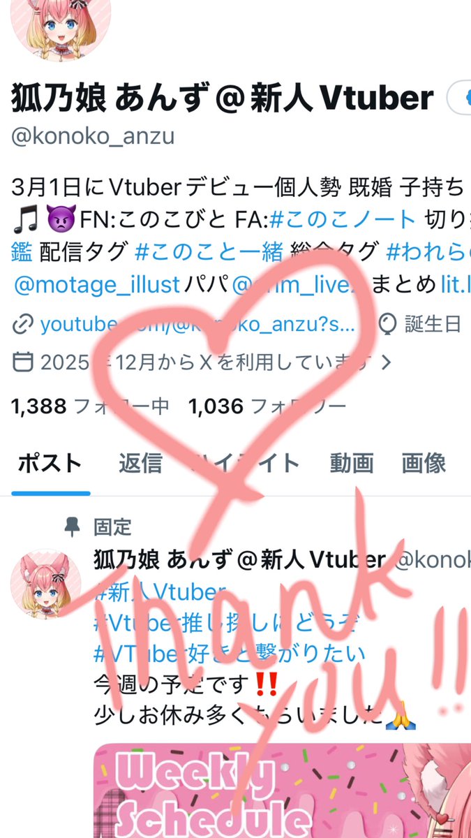 狐乃娘 あんず@新人Vtuber tweet media