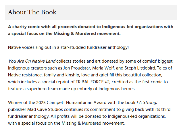 QuidProQuo_MWI's tweet photo. You Are On Native Land charity comic for Indigenous organizations with a special focus on the Missing and Murdered movement.
Release Date: 9/15
Cover Art by David Cutler
Color art by: Paris Alleyne
#indigenouscomics #mmiwg #youareonnativeland #madcavestudios #ComicBooks https://t.co/a5oIhzxq1X