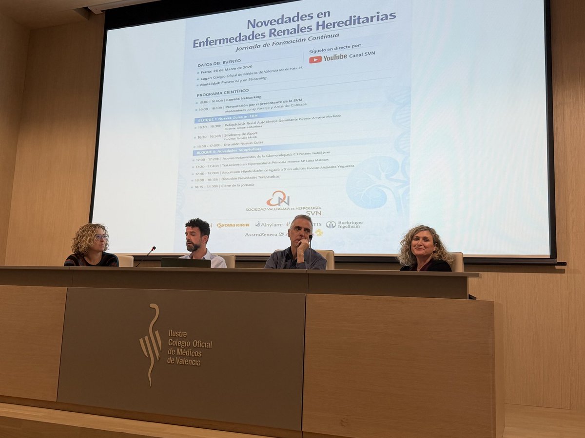Empezamos las Jornadas de Enfermedades Renales Hereditarias  de SVN <a href="/SENefrologia/">S.E.N. Nefrología</a> <a href="/SVNefro/">Sociedad Valenciana de Nefrología</a>