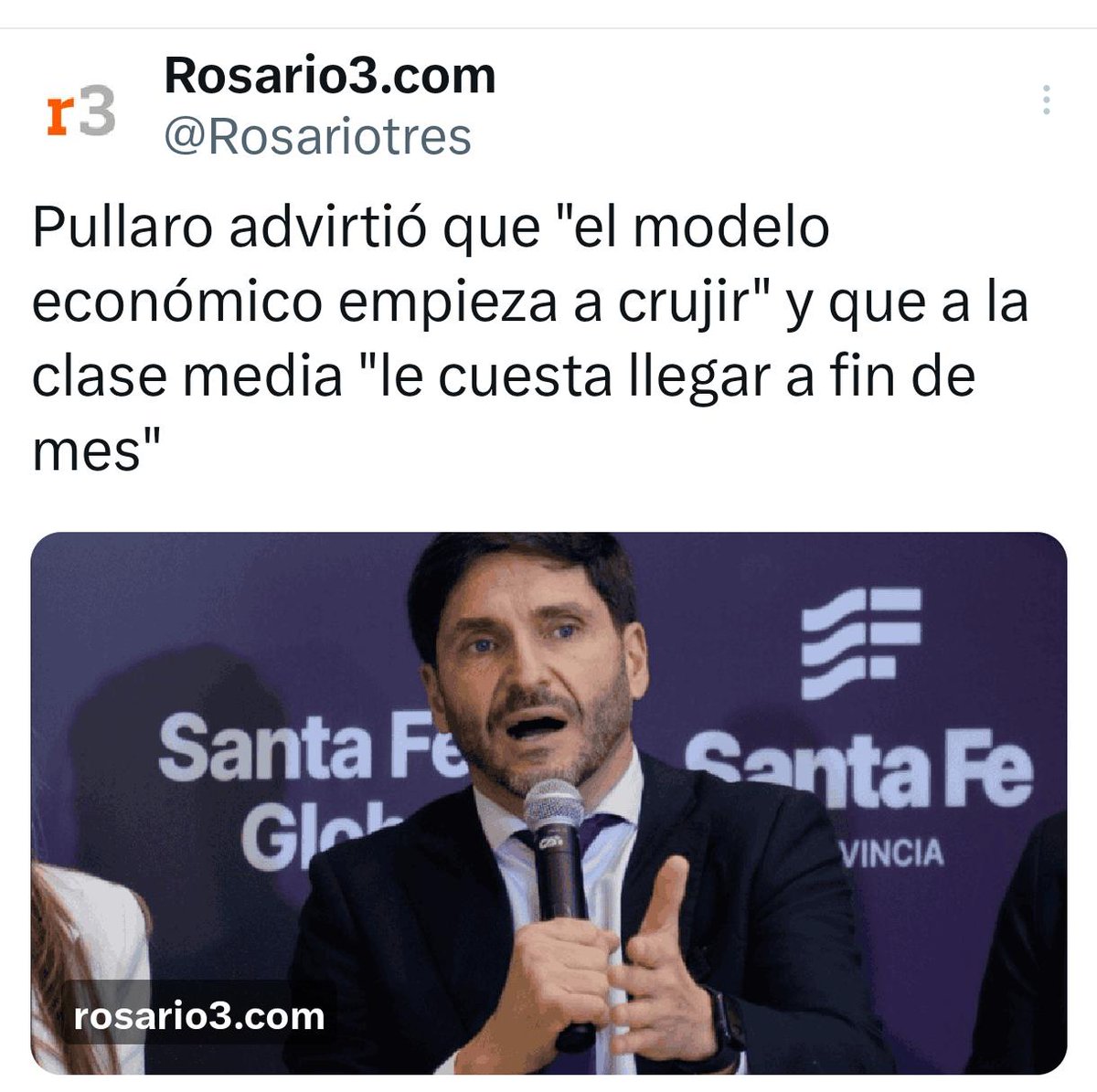 gerpmartinez's tweet photo. Pullaro se despertó de una larga siesta de 27 meses.

En ese tiempo hizo seguidismo de un gobierno nacional que castiga a las y los santafesinos.

El modelo económico de Milei no cruje: está quebrado hace rato y se está llevando puestas a miles de familias en nuestra provincia. https://t.co/pxFi7bHjZB