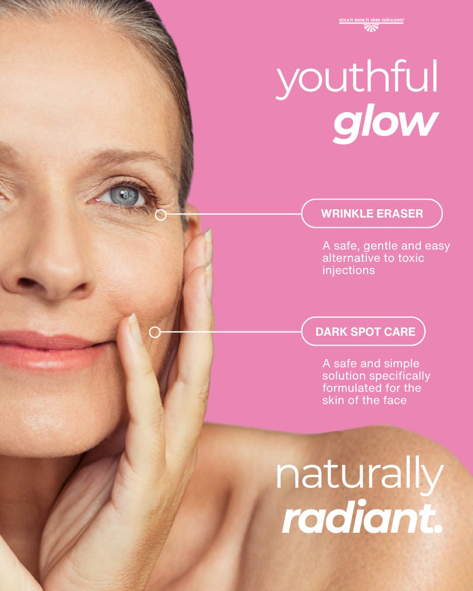 sbskinsolutions's tweet photo. Youthful glow, simplified ✨

Meet your new routine from South Beach Skin Solutions

💧 Wrinkle, Dark Spot &amp; Crepe Eraser: soften fine lines + visibly improve texture
 ✨ Intense Brightening for Faces: boost radiance + even out tone https://t.co/XwmWPZawVp