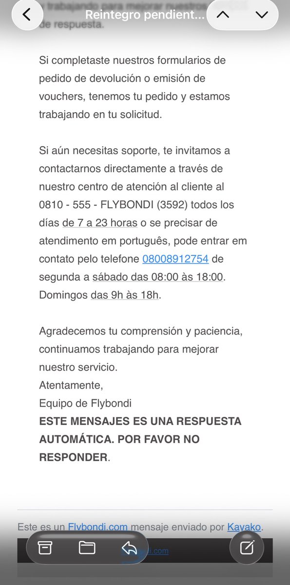 eeeeeeemilia's tweet photo. @flybondioficial cuando me van a devolver la plata del vuelo cancelado en diciembre? Llene como 3 formularios + llamadas telefónicas + denuncia en ANAC + denuncia en atención a consumidor. El formulario solo responde automático la misma mierda. Estafadores. Última ID 2530533 https://t.co/D36yvw6vSJ
