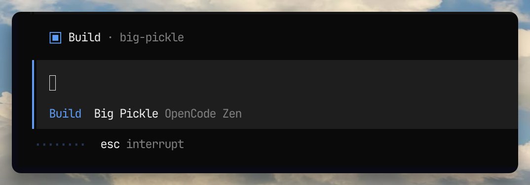 Big Pickle model in @opencode is quite underrated > always free > very ...