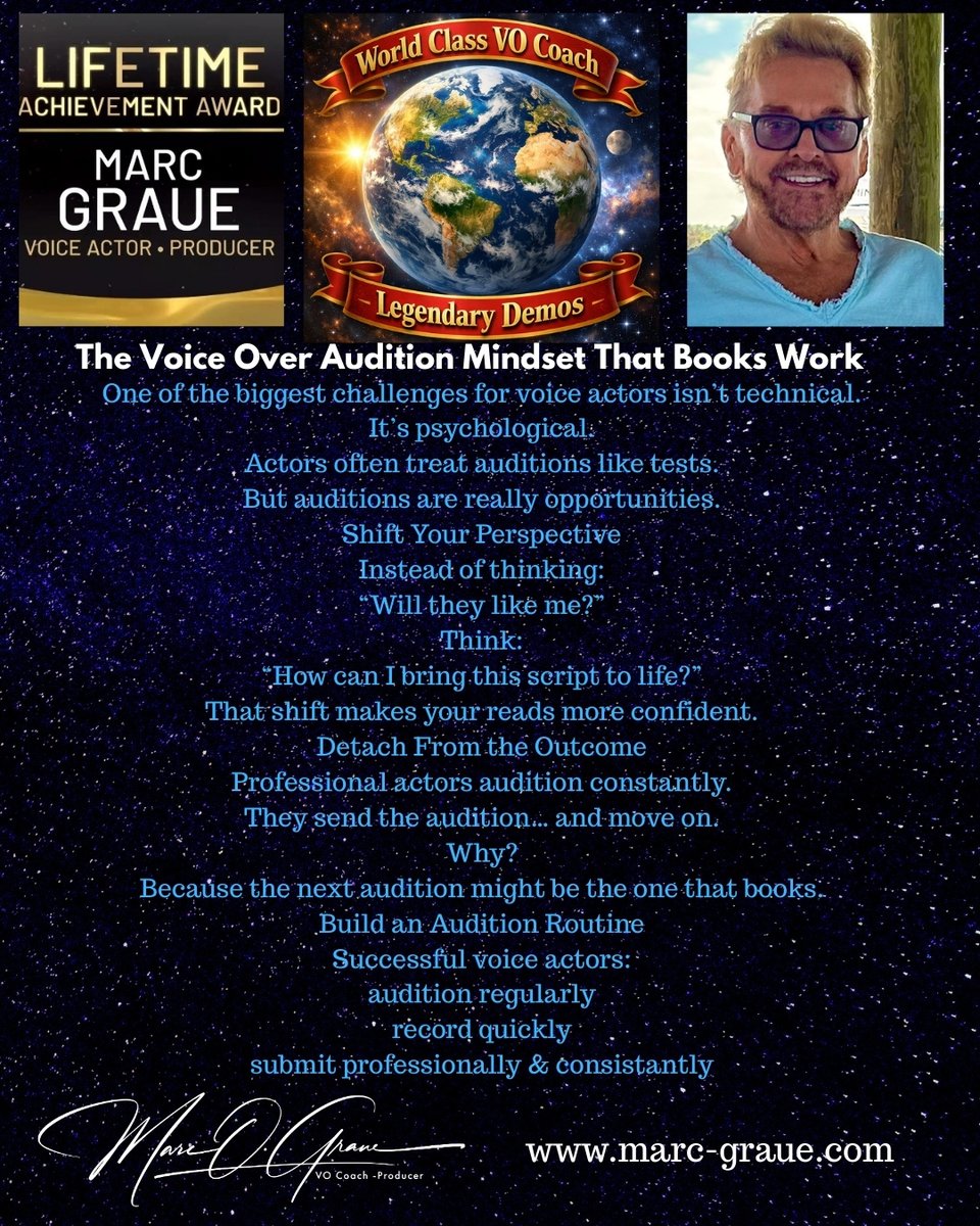marcgraue's tweet photo. Get a Different Mindset When You're Recording Your Voice Over Auditions! Here's another voice over tidbit that'll really help your auditions! #voiceover #voiceacting #voiceoverauditions #voice #everyone #followers #highlights #VoiceOverCasting #volife https://t.co/Bo7Rr6NmFJ