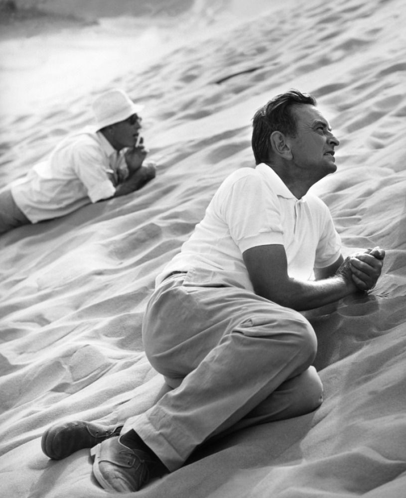mvsteph1's tweet photo. David Lean and his cinematographer Freddie Young line up a low angle shot in LAWRENCE OF ARABIA https://t.co/9ZfoOiqAvI