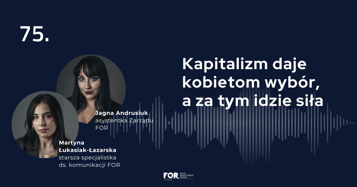 Kapitalizm daje kobietom wybór, a za tym idzie siła 💪

W najnowszym odcinku Odkrywając wolność rozmawiamy o kobietach, ich wolności (nie tylko tej ekonomicznej) i tym, co daje im sprawczość.

🎙Rozmawiają Jagna Andrusiuk <a href="/_vampirism_/">Jagna</a> i Martyna Łukasiak-Łazarska <a href="/MartynaLukasiak/">Martyna Łukasiak-Łazarska</a>,