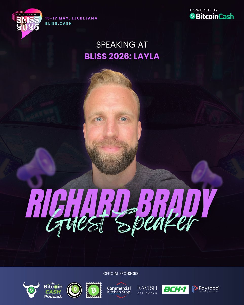 bchbliss's tweet photo. Cashflow & BCMR Studio

Joining again at @bchbliss this May is Richard @rnbrady  the developer behind https://t.co/vnkvfuekpK, the innovative Bitcoin Cash transaction explorer that visualizes complex on-chain data as beautiful, intuitive directed acyclic graphs (DAGs).

Richard has been a dedicated BCH builder for years, creating essential tooling that makes the blockchain far more accessible to developers and users alike. With https://t.co/vnkvfuekpK he’s already helped people better understand and interact with BCH’s unique graph structure - and now he’s taking it further by announcing and presenting BCMR Studio.

BCMR Studio will dramatically improve the tooling around Bitcoin Cash Metadata Registries, making it simple for projects to create, manage and deploy rich, authenticated on-chain metadata for CashTokens, identities, NFTs and more. 

Don’t miss this must-see session from a true BCH toolmaker who’s quietly making the ecosystem stronger one powerful piece of infrastructure at a time!

🗓️ 15–17 May 2026 
📍 Ljubljana, Slovenia 
🎟️ Tickets now on sale → https://t.co/TezadFqJmv

Grab yours before they sell out and come celebrate the Layla upgrade with the whole BCH builder community! 🔥
#BCHBliss #BitcoinCash #Cashflow #BCMR #CashTokens #LaylaUpgrade