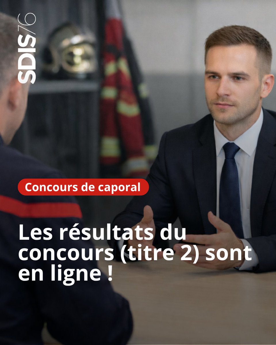 Sdis76's tweet photo. Concours de #caporal
Les résultats du concours externe de caporal de sapeurs-pompiers professionnels (titre 2), réservé aux sapeurs-pompiers volontaires, sont en ligne sur notre site internet.
https://t.co/PqaL8igu4n
Félicitations aux lauréats ! https://t.co/MgXXMQvLab