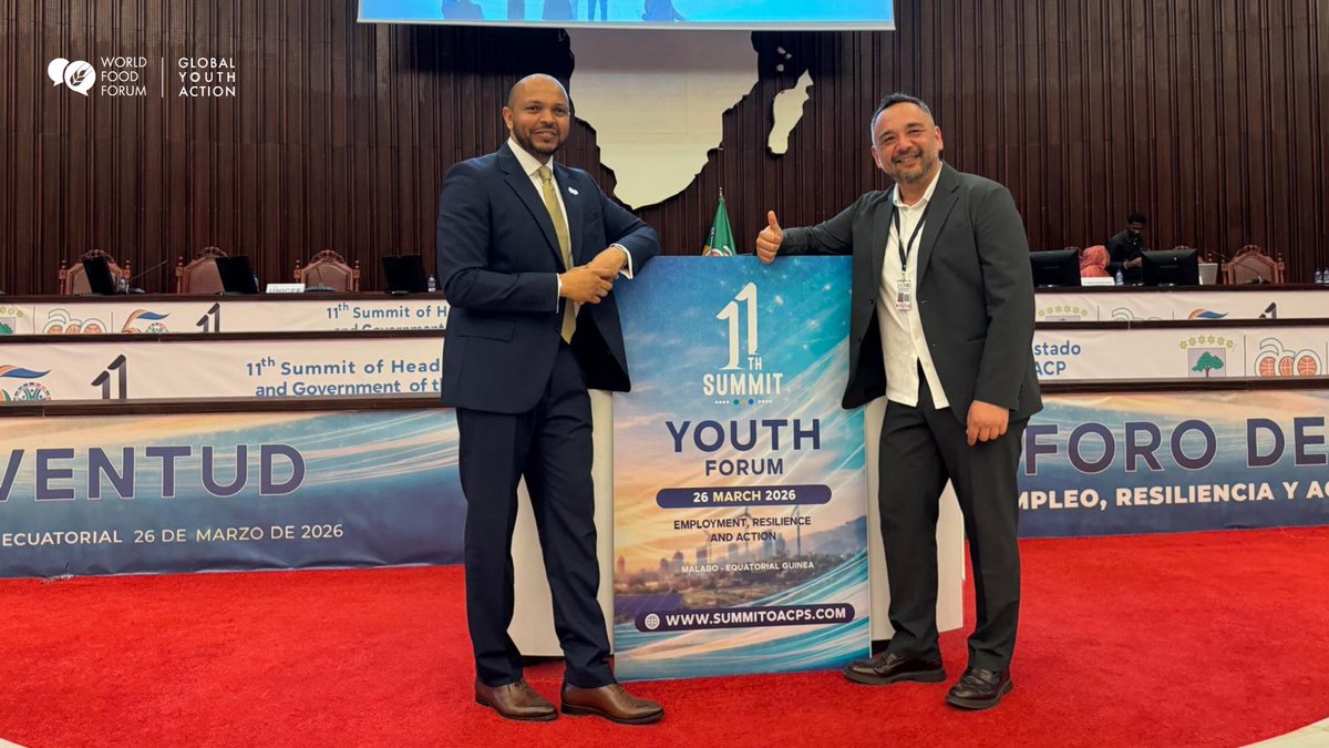 World_FoodForum's tweet photo. At the @PressACP Youth Forum in Malabo, @KazukiKitaoka and @MBatraki highlighted the need to move beyond skills development to pathways for livelihoods and leadership.
Through the WFF Youth Initiative facilitated by @FAO, youth innovation is being connected to action. https://t.co/yWxIpvDrK0