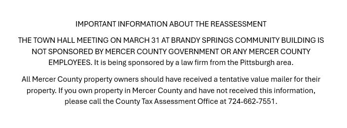 IMPORTANT INFORMATION ABOUT THE REASSESSMENT