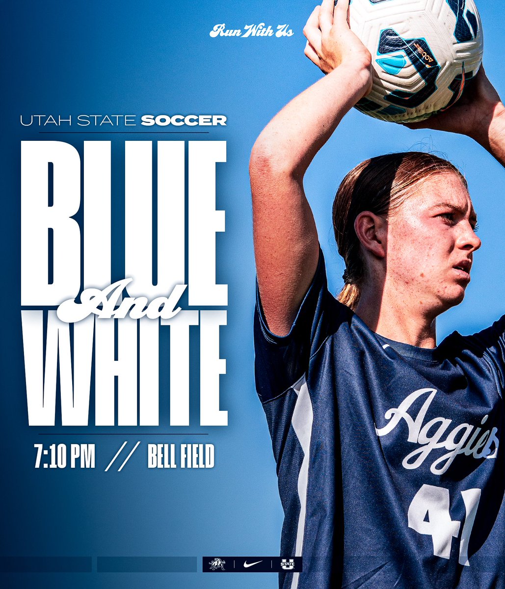 USUSoccer's tweet photo. Your first chance to get a look at this year’s squad! 

⚽️: Blue &amp; White Scrimmage
📍: Bell Field
🕖: 7:10 PM
🎟️: Free

#AggiesAllTheWay https://t.co/rnas69gZNs