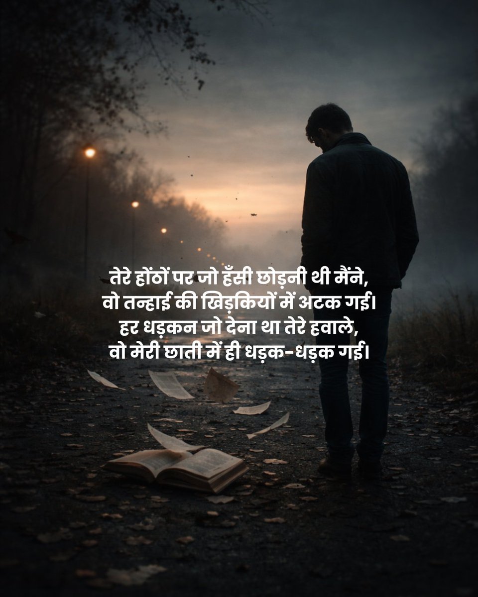 memoryofash's tweet photo. तेरे ��ाद जो खामोशी मिली, वही मेरी पहचान बन गई
कुछ रिश्ते खत्म नहीं होते, बस यादों में मकान बन जाते हैं
#Poetry #PoetryCommunity #WritersOfX #PoetLife #SpilledInk #PoetryLovers #VerseOfTheDay #InkAndSoul #CreativeWriting #PoemOfTheDay https://t.co/Bic2vtb5HV