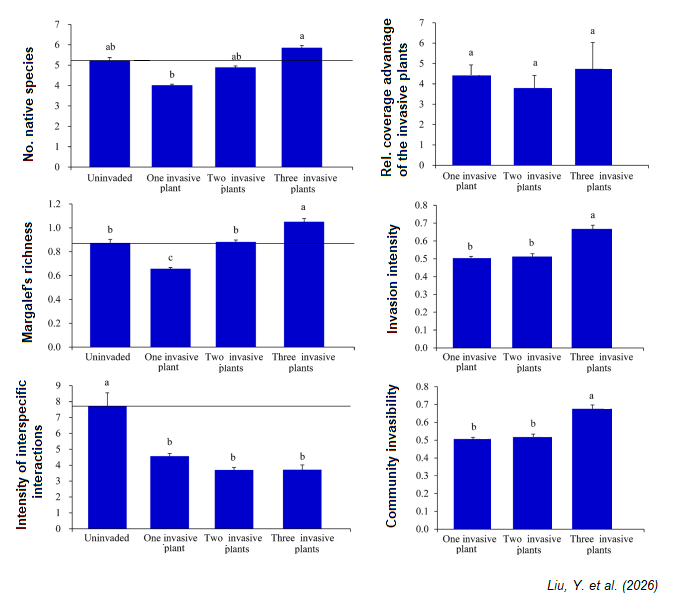 CommunityEcol's tweet photo. 📰🌱A newly published paper shows how the number of #invasivespecies in a native #plantcommunity affects community properties, e.g., richness, diversity, invasibility and interspecific interactions.

🔗 https://t.co/5DGZplzQzF 

#biodiversity #invasion https://t.co/vVpS3S9msh