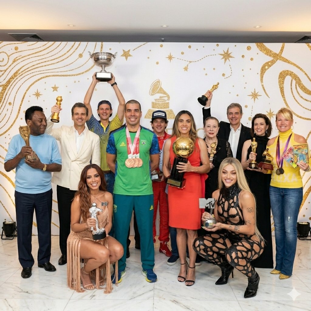 Pra mim esses são os mais importantes de todos os tempos  (A IA colocou um Oscar no lugar do Globo de ouro na mão da Fernanda Torres e esqueci de incluir o Ronaldo Fenômeno )