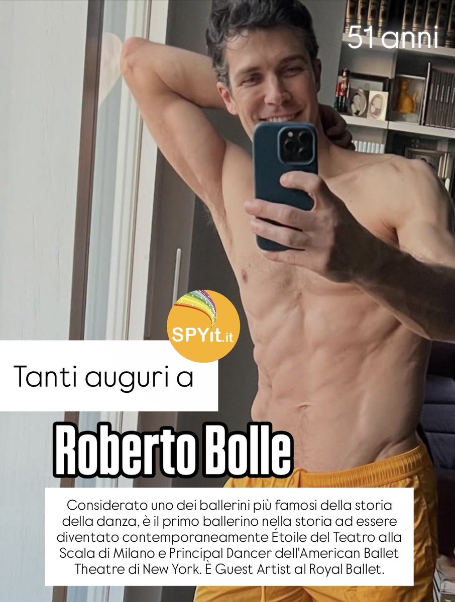 SPYit_official's tweet image. Tanti auguri a #RobertoBolle che oggi compie 51 anni. È il primo ballerino nella storia ad essere diventato contemporaneamente #Étoile del Teatro alla #ScaladiMilano e Principal Dancer dell'American Ballet Theatre di New York. È #GuestArtist al Royal Ballet.