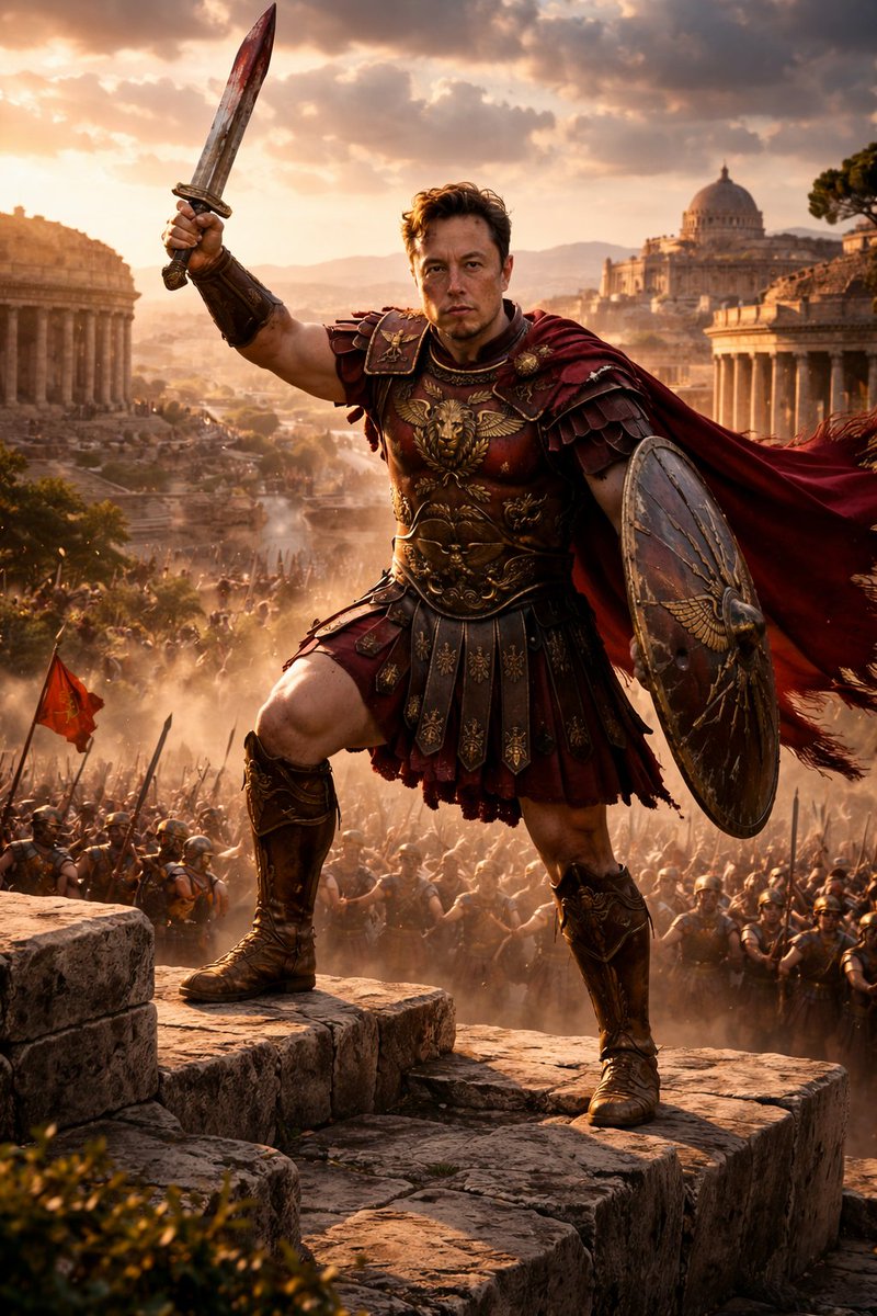 QuantXoG's tweet image. Roman Empire template in Grok Imagine just brought Maximus back and I’m obsessed 🔥
Gladiator mode activated  sand, steel, pure legend. This template slaps hard.
@elonmusk @grok @xai
Maximus is back baby! Who’s next? 🏛️
#GrokImagine #RomanEmpire