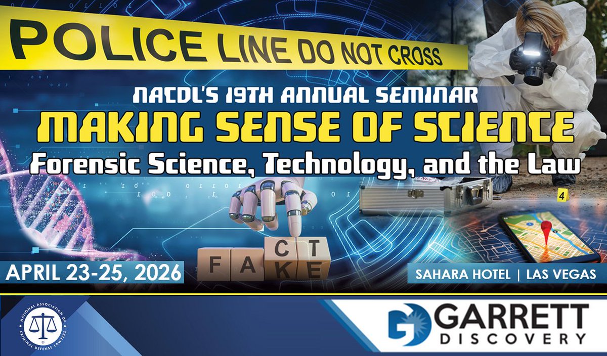garrettdiscover's tweet photo. NEXT MONTH! Garrett Discovery Inc. will be at @NACDL  Forensic Science, Technology, and the Law Seminar!⚖️

APRIL 23-25 📅

Stop on by, say hi, and learn more about Garrett Discovery services. See you there! 👋 https://t.co/BbWq796qtZ