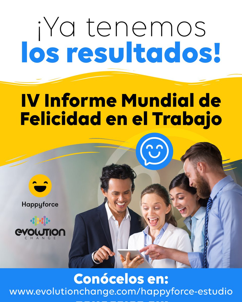 evolutionchang's tweet photo. La felicidad en el trabajo ya no es tendencia, es prioridad. 😄

En 2026, Happyforce y Evolution Change comparten los hallazgos del IV Informe Mundial de Felicidad en el Trabajo 🌍, revelando cómo se sienten realmente las personas en las organizaciones.

 https://t.co/M2pxhVgLBP https://t.co/eEp72Nsb3E