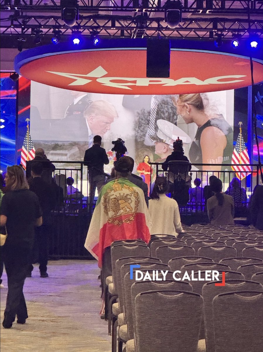 MaryRooke_'s tweet image. Spotted at CPAC: Attendees and full rows draped the Iranian lion and sun flag, wearing Iranian flag hats.