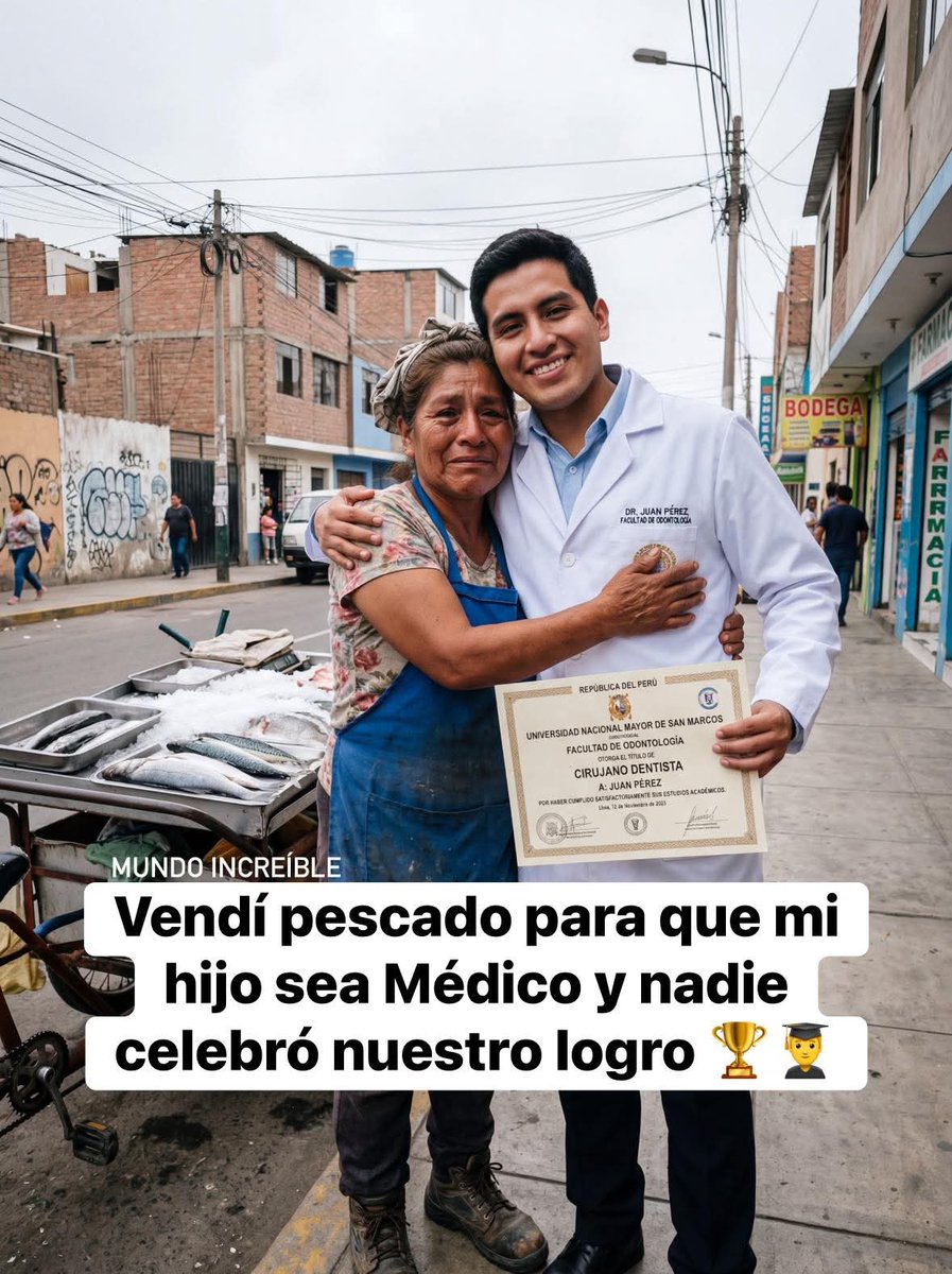 VENDIÓ PESCADO HASTA VER A SU HIJO GRADUARSE 🎓