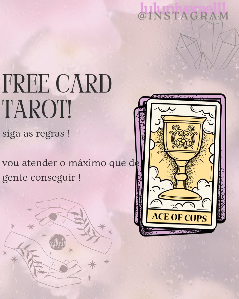 luluniverse111's tweet photo. 🔮 freecard aberto 🔮

pra participar:
— seguir a conta
— dar rt + like + rt fixado
— comentar com iniciais + pergunta

não respondo sobre saúde/temas sensíveis!

#tarotgratis
#freecard
#tarotbr
#tarottwitter
#cartomancia
#tarotreading
#bruxaria
#witchtok 
#tarotonline https://t.co/2NamlIPVr3