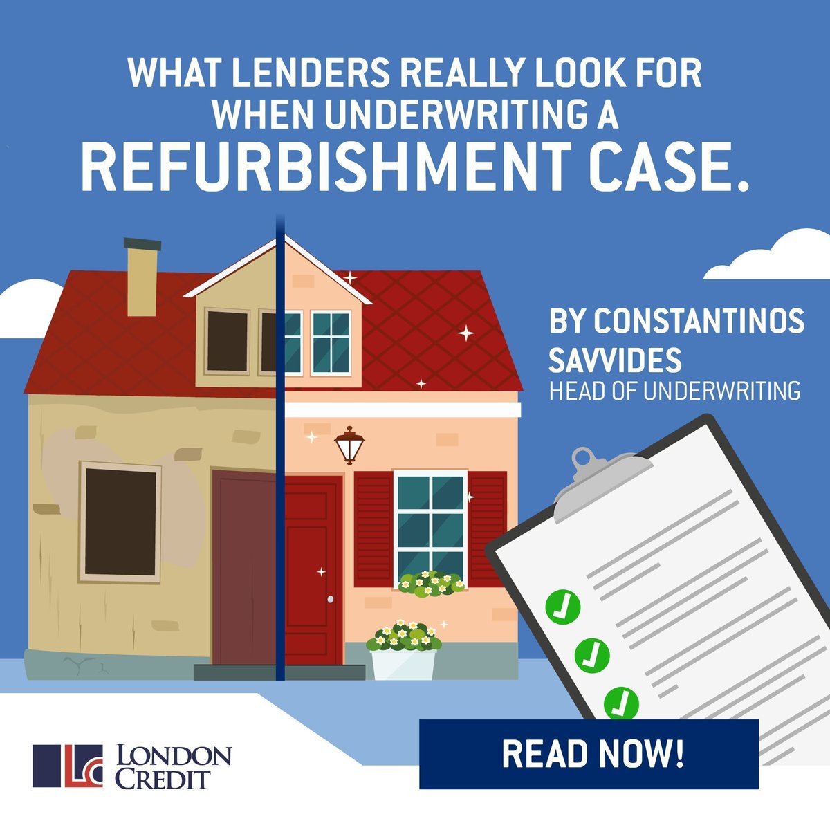 LondonCredit's tweet photo. In this latest piece, our Head of Underwriting, Constantinos Savvides, breaks down what lenders actually look for when assessing refurbishment cases - from cost realism to exit clarity.

Read more: https://t.co/dH2RrpRXFZ

Got a deal to run past us? 
📧 enquiries@londoncredit.com https://t.co/A5I321wc5J