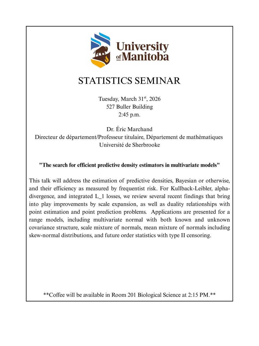 Statistics Dept - U of Manitoba tweet media