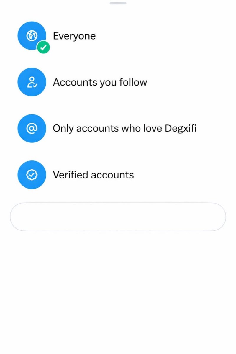 Only accounts that love degxifi can reply this