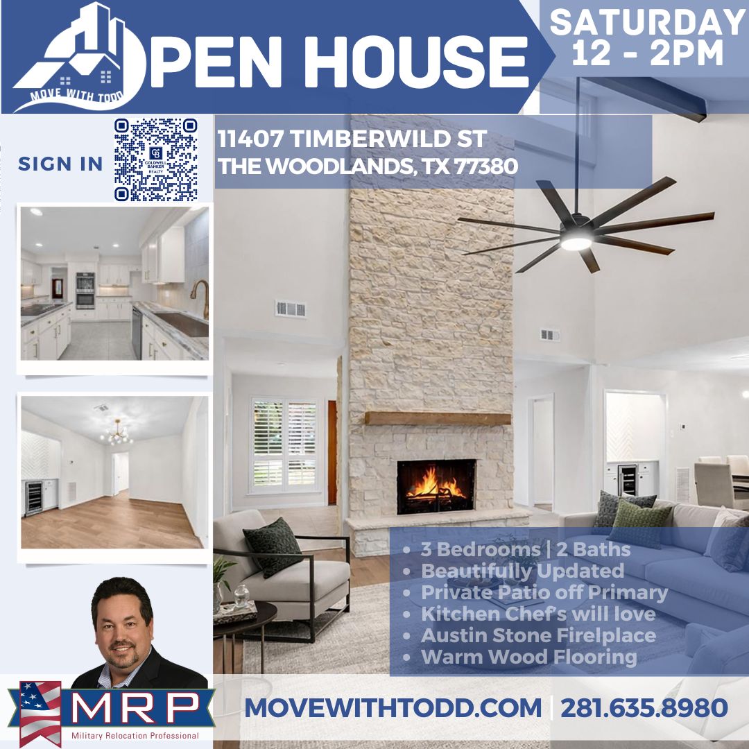 MoveWithTodd's tweet photo. Don't miss out on the chance to see this beautifully remodeled home! Join us this Saturday from 12-2pm at 11407 Timberwild St in The Woodlands. Let's work together to make this your perfect new home before the summer rush. See you there! https://t.co/2wIBMEUCHk