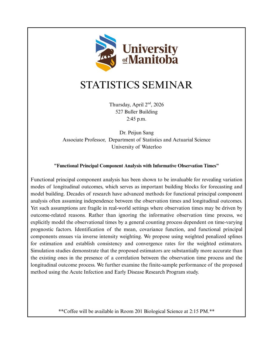 Statistics Dept - U of Manitoba tweet media