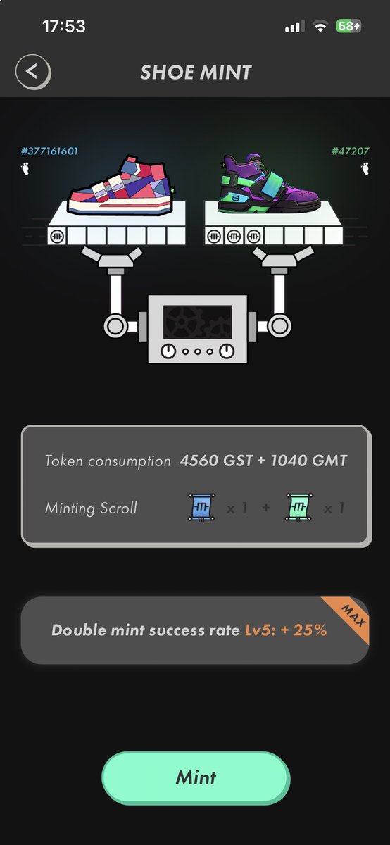 iuriibetin's tweet image. #STEPN #mint 

Thanks to Mr. @MuYoshi0446 for taking the hit of those unlucky mints on himself 😄
@Stepnofficial