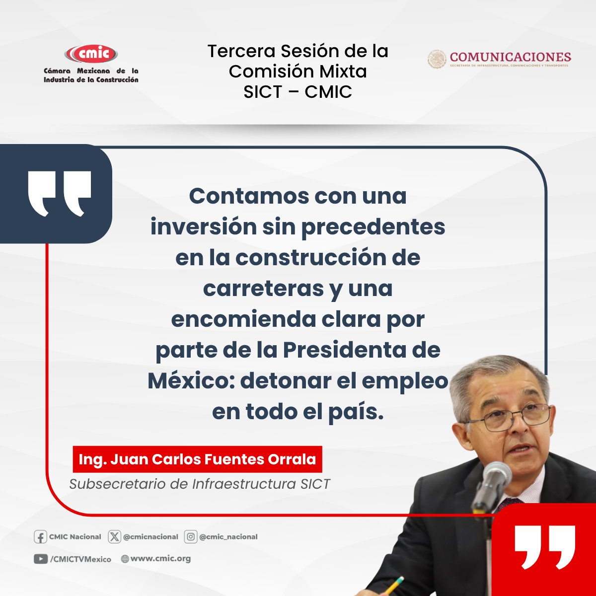cmicnacional's tweet photo. Inversión histórica, carreteras y empleo: la encomienda de la Presidenta de México para impulsar el desarrollo del país.

@SICTmx https://t.co/odbd8NDC8H