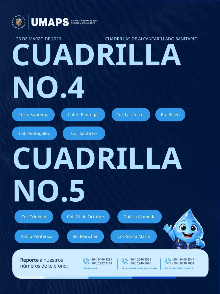 Unidad municipal de agua potable y saneamiento tweet media