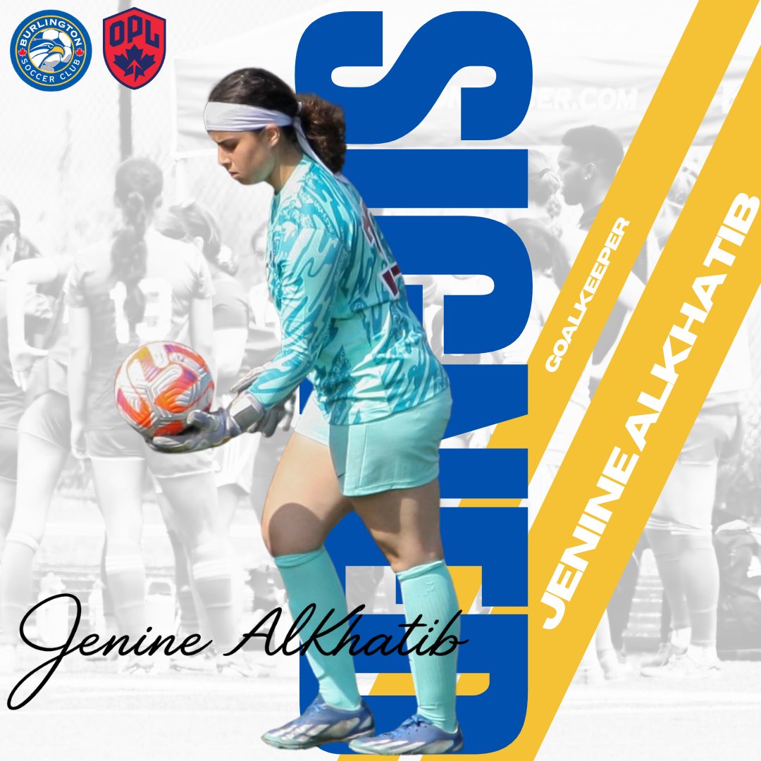 burlsoccer's tweet photo. 💙💛 Welcome, Jenine!
Jenine Alkhatib joins the BSC OPL Women’s squad this season. The McMaster Marauders goalkeeper brings leadership, composure, and excellent shot-stopping, providing a strong presence for the Bayhawks’ defence 🧤⚽
#WeAreBayhawks #OPL #BlueAndYellow https://t.co/mFHPr34oLS
