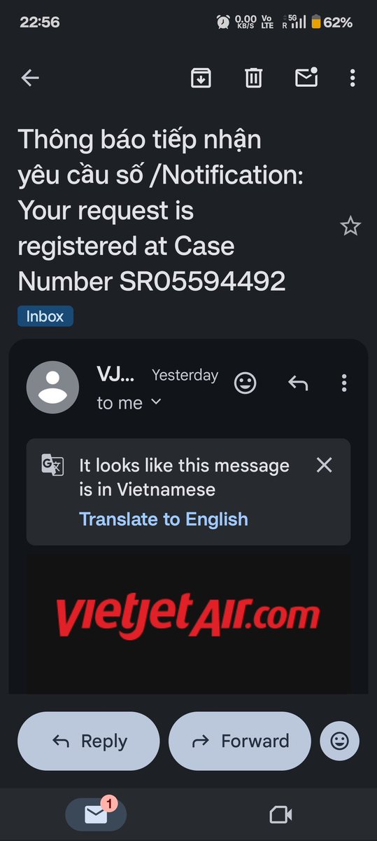 manishverma27's tweet photo. Automated response to email to vietjet customer care https://t.co/0mlSYDrsyX