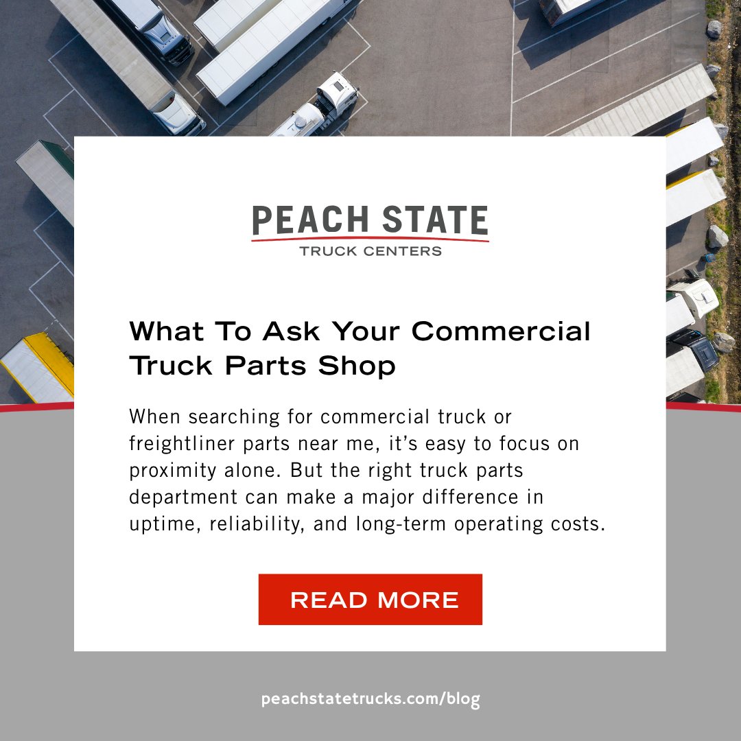 PeachStateTC's tweet photo. Our latest blog breaks down what actually matters when choosing a commercial truck parts shop.

From OEM vs aftermarket to turnaround time and support, these are the questions that can save you time, money, and downtime.

🔗 Read our latest blog: https://t.co/8r9PKYeXQK https://t.co/Fg7v1hXsMN