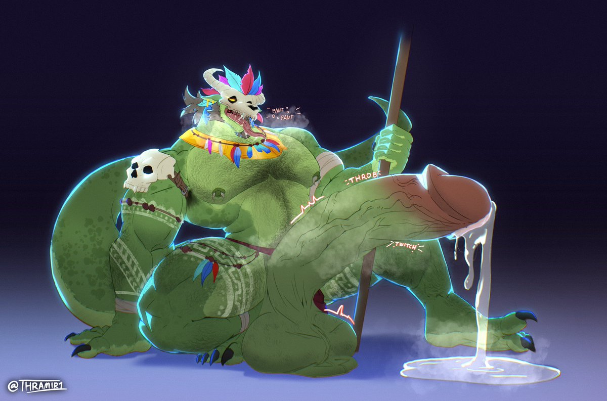 Thramir1's tweet photo. Steaming hot witch doctor! 🦎 

He needs to cool off~ https://t.co/CEHLr5brBA