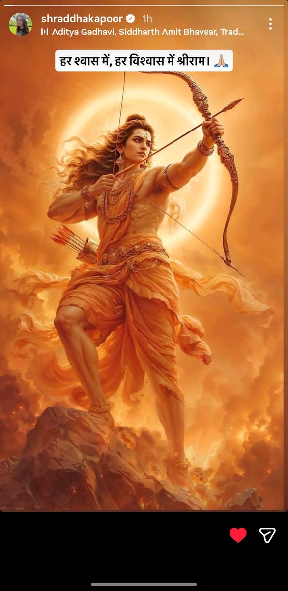 ShraddhasArmy's tweet photo. Shraddha Kapoor wished everyone a happy Ram Navami through her Instagram story. https://t.co/AFqvQXIkbp