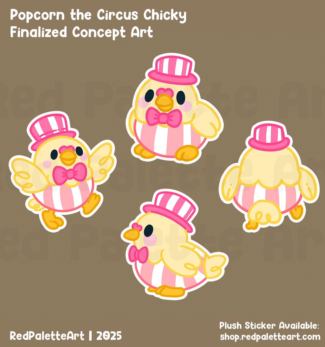 RedPaletteArt's tweet image. Here's the finalized concept art of my beloved Popcorn the Chicky/Pigeon stuffed animal. Available  on my website now: buff.ly/aLeZW50 #redpaletteart #pigeonart #circus #clowncore