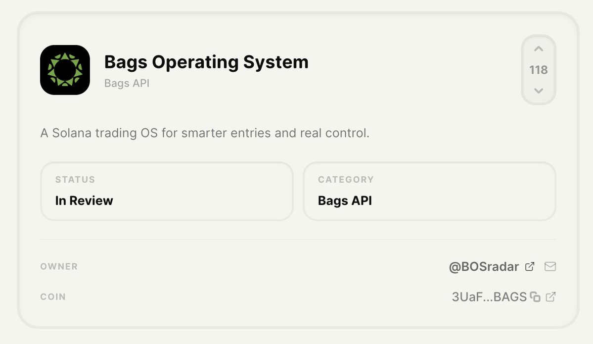 Bags Operating System tweet media