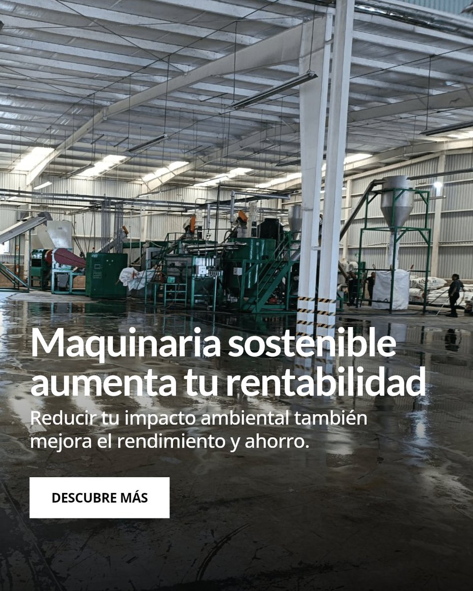 recimex's tweet photo. ¿Sabías que elegir maquinaria sostenible no solo reduce tu huella ambiental, sino que también mejora el rendimiento y rentabilidad de tu planta? Evalúa consumo energético, materiales y mantenimiento para hacer la mejor elección. Comenta https://t.co/F4NatrNtcD