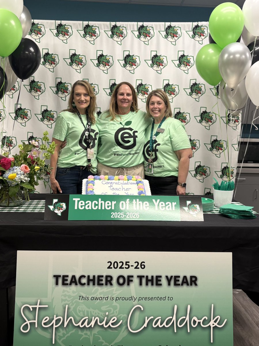 rockenbaughES's tweet photo. Congratulations to Rockenbaugh’s Teacher of the Year Stephanie Craddock! 

#Remember, there is no place like Rockenbaugh
🔥 Ignite the Dragon Within
#DragonProud #InspireExcellence 
@carrollisd https://t.co/EbVkwagVYj
