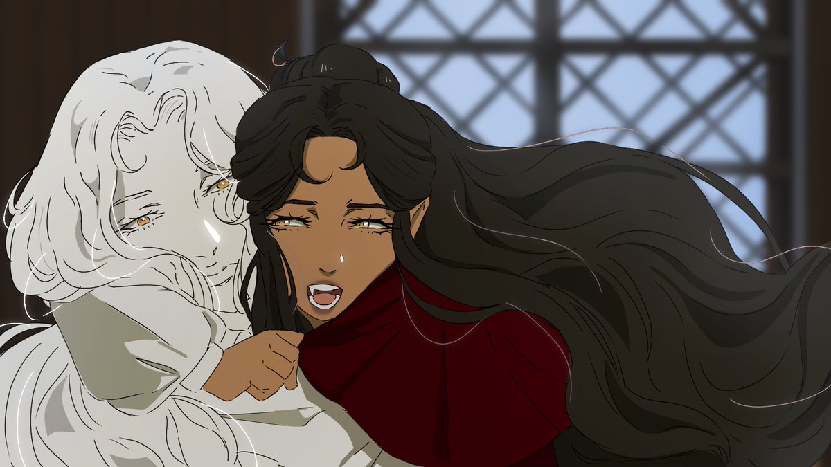 See? Erina CAN be cute and cuddly… okay maybe she wants a little gold coin to spend, but at she’s still being sweet! It’s very rare that Alucard gets to see this grumpy old lady act like his little girl, so he’s a bit surprised, but not against it! 

Art by: <a href="/MysteryRatedR/">Mystery - 🦋 ‼️</a>